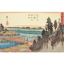 Utagawa Hiroshige: Haze on a Clear Day at Matsuchi Hill, from the series Famous Places in the Eastern Capital: Eight Views of the Sumida River - University of Wisconsin-Madison