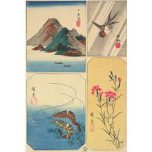Utagawa Hiroshige: Landscape, Sparrow, Shrimp, and Pinks, from a series of Harimaze Prints - University of Wisconsin-Madison