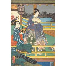 Japanischer Druck "Young Man with a Fan" von Utagawa Kunisada, 歌川国貞 (Utagawa Kunisada)