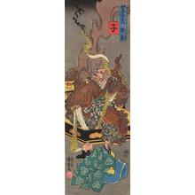 Utagawa Kuniyoshi: The Wrath of Raigo Ajari, Rat from the series The Twelve Animals of the Zodiac Matched with Brave Warriors - University of Wisconsin-Madison