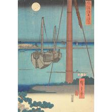 歌川広重: Ships Moored in Moonlight, from the series An Elegant Genji - ウィスコンシン大学マディソン校