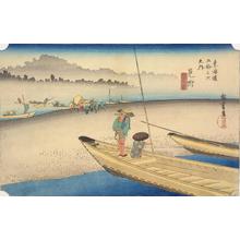 Utagawa Hiroshige: The Tenryu River near Mitsuke, no. 29 from the series Fifty-three Stations of the Tokaido (Hoeido Tokaido) - University of Wisconsin-Madison