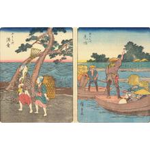 Utagawa Hiroshige, 歌川広重 (Utagawa Hiroshige)による浮世絵「Hamamatsu, no. 30 from the series Fifty-three Stations (Figure Tokaido)」