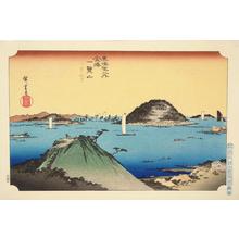 Utagawa Hiroshige: Distant Prospect of the Eight Views of Kanazawa from Ichiran Hill, no. 4 from the series Intermediate Stations on the Tokaido and Views along the Narita Highway - University of Wisconsin-Madison