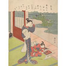 Suzuki Harunobu: Iris, from a series of Illustrations for Verses about Seasonal Flowers - University of Wisconsin-Madison