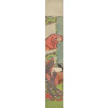 Isoda Koryusai: Daruma Leaning out of Painting to Engage a Young Woman - University of Wisconsin-Madison