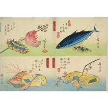 Utagawa Hiroshige: Preserved Abalone and Shell Work, Souvenirs of Enoshima in Sagami Province, from the series Famous Products of the Provinces - University of Wisconsin-Madison