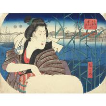 歌川広重: The Chofu Tama River in Musashi Province, from the series Six Modern Tama Rivers - ウィスコンシン大学マディソン校