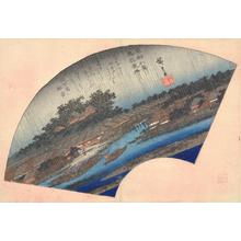 Utagawa Hiroshige, 歌川広重 (Utagawa Hiroshige)による浮世絵「Night Rain at Matsuchi, from the series Eight Views of the Eastern Capital」