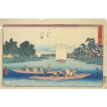 Utagawa Hiroshige: The Rokugo Ferry at Kawasaki, no. 3 from the series Fifty-three Stations of the Tokaido (Marusei or Reisho Tokaido) - University of Wisconsin-Madison