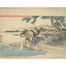 歌川広重: Women Washing Cloth in the Chofu Tama River in Musashi Province, from the series Six Tama Rivers - ウィスコンシン大学マディソン校