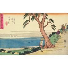 Utagawa Hiroshige: The Ocean View Slope near Shirasuka, no. 33 from the series Fifty-three Stations of the Tokaido (Gyosho Tokaido) - University of Wisconsin-Madison