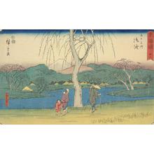 Utagawa Hiroshige: Motono Plain on the Old Road near Goyu, no. 36 from the series Fifty-three Stations of the Tokaido (Marusei or Reisho Tokaido) - University of Wisconsin-Madison