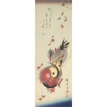 Utagawa Hiroshige: Mandarin Ducks, Ice, and Falling Leaves - University of Wisconsin-Madison