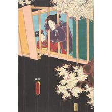 Estampe japonaise "Woman and Child by Barred Window" par Utagawa Kunisada, 歌川国貞 (Utagawa Kunisada)