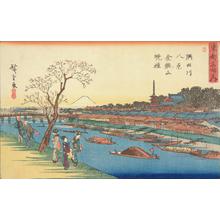 Utagawa Hiroshige: Evening Bell at Kinryuzan, from the series Famous Places in the Eastern Capital: Eight Views of the Sumida River - University of Wisconsin-Madison