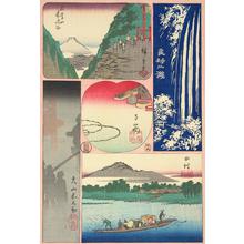 Utagawa Hiroshige: Five Vignettes of Oyama, from the series Harimaze Pictures of the Road to Oyama - University of Wisconsin-Madison