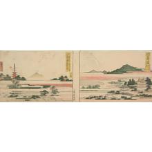 Katsushika Hokusai: The Temple of Chiryu Myojin at Chiryu: 1.83 Ri to Narumi, no. 45 from a series of Stations of the Tokaido - University of Wisconsin-Madison