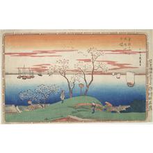 Utagawa Hiroshige: Evening Cherry Trees at Goten Hill, from the series Famous Places in the Eastern Capital - University of Wisconsin-Madison