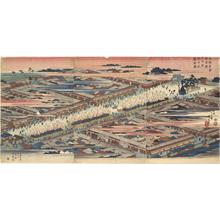 Utagawa Hiroshige: Cherry Trees in Full Bloom in the Third Month along the Gokacho in the New Yoshiwara, from the series Famous Places in the Eastern Capital - University of Wisconsin-Madison