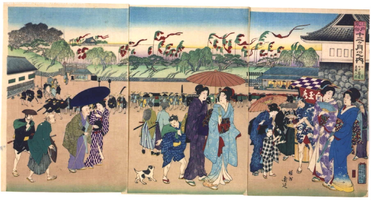 Toyohara Chikanobu: Annual Edo Customs: Seventh Month, Tanabata 