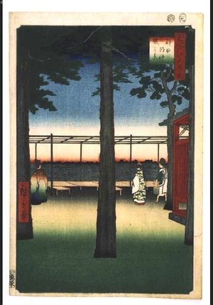 歌川広重: One Hundred Famous Views of Edo: Dawn at Kanda Myojin Shrine - 江戸東京博物館