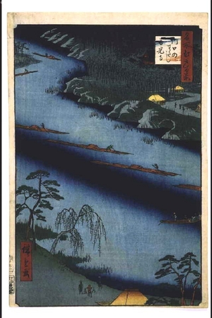 Utagawa Hiroshige: One Hundred Famous Views of Edo: Ferry at Kawaguchi and Zenko-ji Temple - Edo Tokyo Museum
