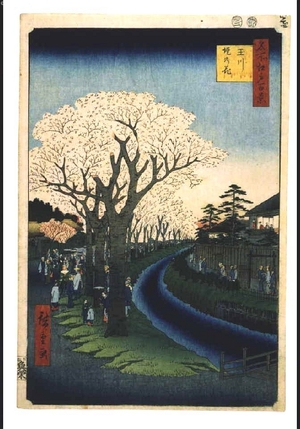 Utagawa Hiroshige: One Hundred Famous Views of Edo: Cherry Blossom on the Banks of the Tamagawa River - Edo Tokyo Museum