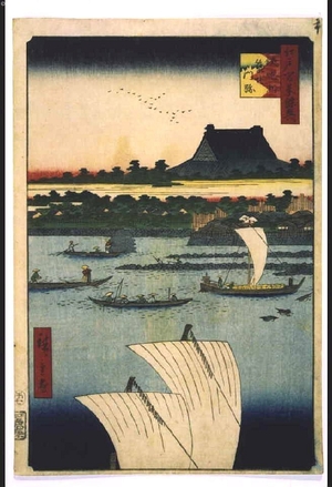 Utagawa Hiroshige: One Hundred Famous Views of Edo: Teppozu and the Tsukiji Monzeki Temple - Edo Tokyo Museum