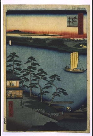 歌川広重: One Hundred Famous Views of Edo: Niijuku Ferry - 江戸東京博物館