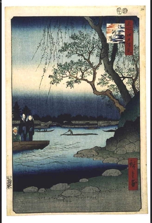 歌川広重: One Hundred Famous Views of Edo: Onmaya River Bank - 江戸東京博物館