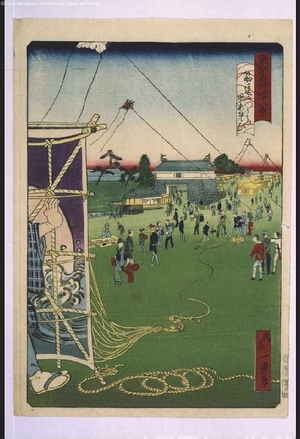 一景: Forty-Eight Famous Views of Tokyo: Flying Kites Inside the Sujikai Gateway - 江戸東京博物館