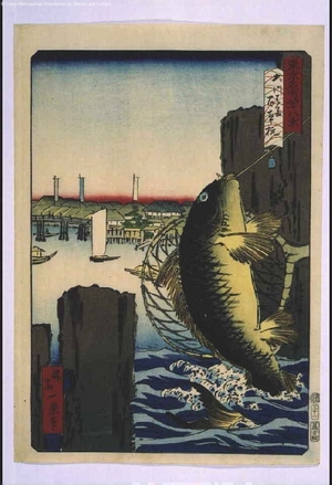 Ikkei: Forty-Eight Famous Views of Tokyo: The One Hundred Piles by Okawa River - Edo Tokyo Museum