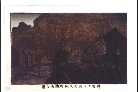 Inoue Yasuji: True Pictures of Famous Places in Tokyo: The Destruction of Hisamatsucho in a Fire that Started in Kanda - Edo Tokyo Museum