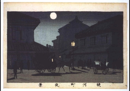 井上安治: True Pictures of Famous Places in Tokyo: Night View of Surugacho - 江戸東京博物館
