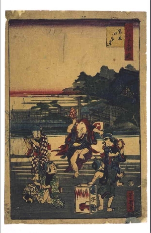 Ochiai Yoshiiku: Children's Play From Edo Sunao (the Book of Edo): Tsumagoi Inari Shrine - Edo Tokyo Museum