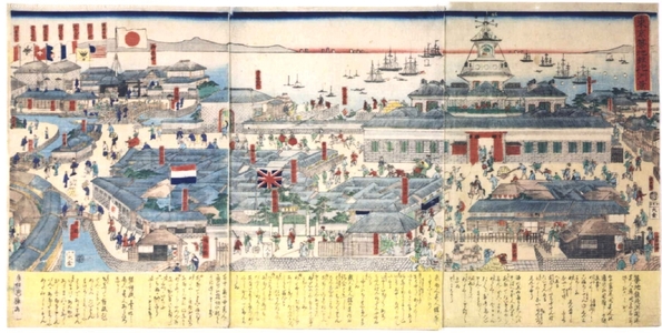 歌川国輝: View of Teppozu and Tsukiji, Tokyo - 江戸東京博物館