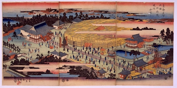 Utagawa Hiroshige: Famous Views of the Eastern Capital: Precincts of the Ekoin in Ryogoku - Edo Tokyo Museum