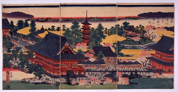 歌川広重: Famous Views of the Eastern Capital: Precincts of the Kinryuzan in Asakusa, 1 - 江戸東京博物館
