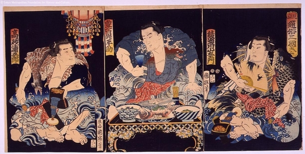 歌川国輝: Parody of the Tale of Three Kingdoms - 江戸東京博物館