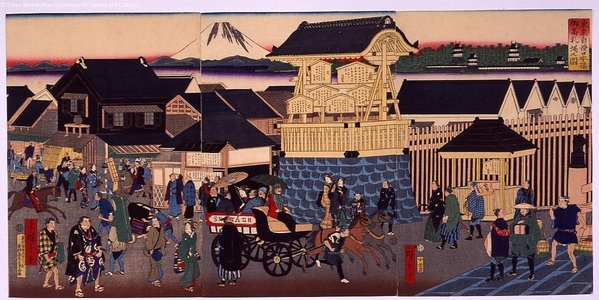 Utagawa Hiroshige III: Famous Tokyo Sights: The Official Notice Board at Nihonbashi - Edo Tokyo Museum