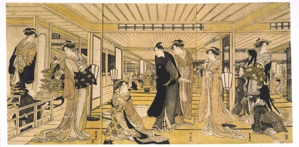 Japanese Print "Picture of the Pleasure Quarter" by Utagawa Toyokuni (UTAGAWA Toyokuni)