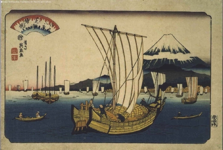 Keisai Eisen: Eight Views of Edo: Returning Sails at Shibaura - Edo Tokyo Museum