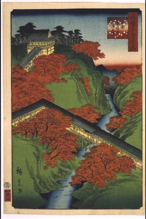 Utagawa Hiroshige II: One Hundred Views of Famous Places in the Provinces: Tsutenkyo Bridge, Tofukuji Temple, Kyoto - Edo Tokyo Museum