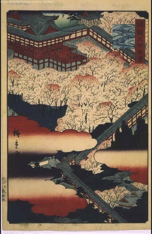 Utagawa Hiroshige II: One Hundred Views of Famous Places in the Provinces: Hasedera Temple, Yamato - Edo Tokyo Museum