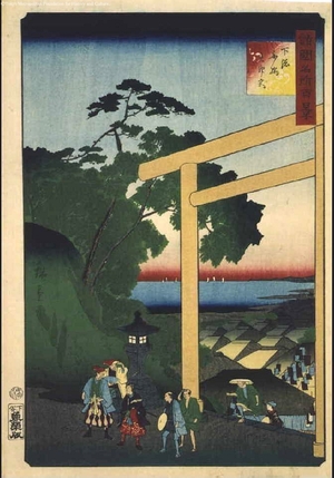 Utagawa Hiroshige II: One Hundred Views of Famous Places in the Provinces: Daijingu Shrine, Funabashi, Shimousa - Edo Tokyo Museum