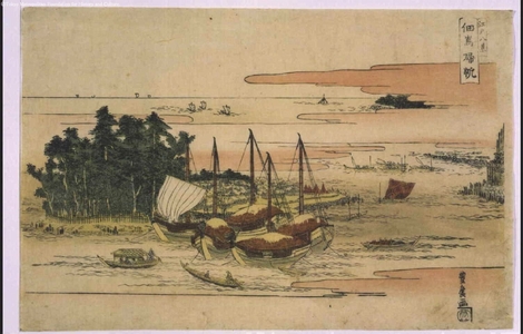 歌川豊広: Eight Views of Edo: Ships Returning to Tsukudajima Island - 江戸東京博物館