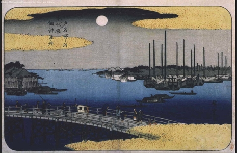 Utagawa Hiroshige: Famous Views of Edo: Fishing Boats by Eitai Bridge - Edo Tokyo Museum
