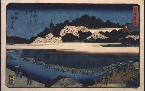 Utagawa Hiroshige, 歌川広重 (UTAGAWA Hiroshige)による浮世絵「Famous Views of Edo: Outside the Zojoji Temple, Shiba」