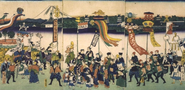 Utagawa Hiroshige III: We Want Sake! - Edo Tokyo Museum